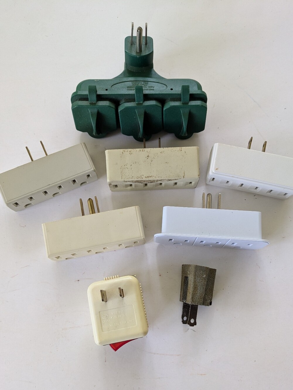 Outlet Plugs and Adapters Green, White, Cream, Tan Assorted Electrical
